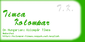 timea kolompar business card