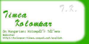 timea kolompar business card